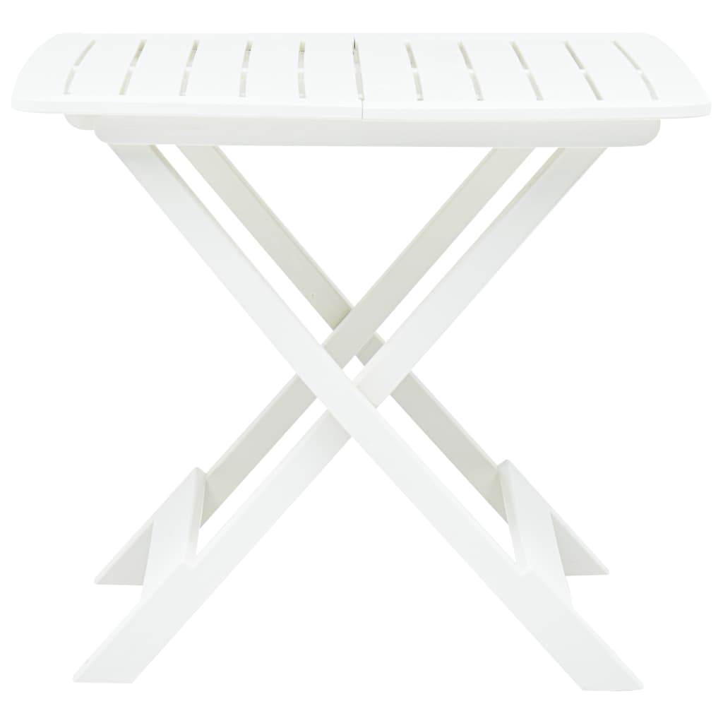 Gartentisch Klappbar Weiss 79 x 72 x 70 cm Kunststoff